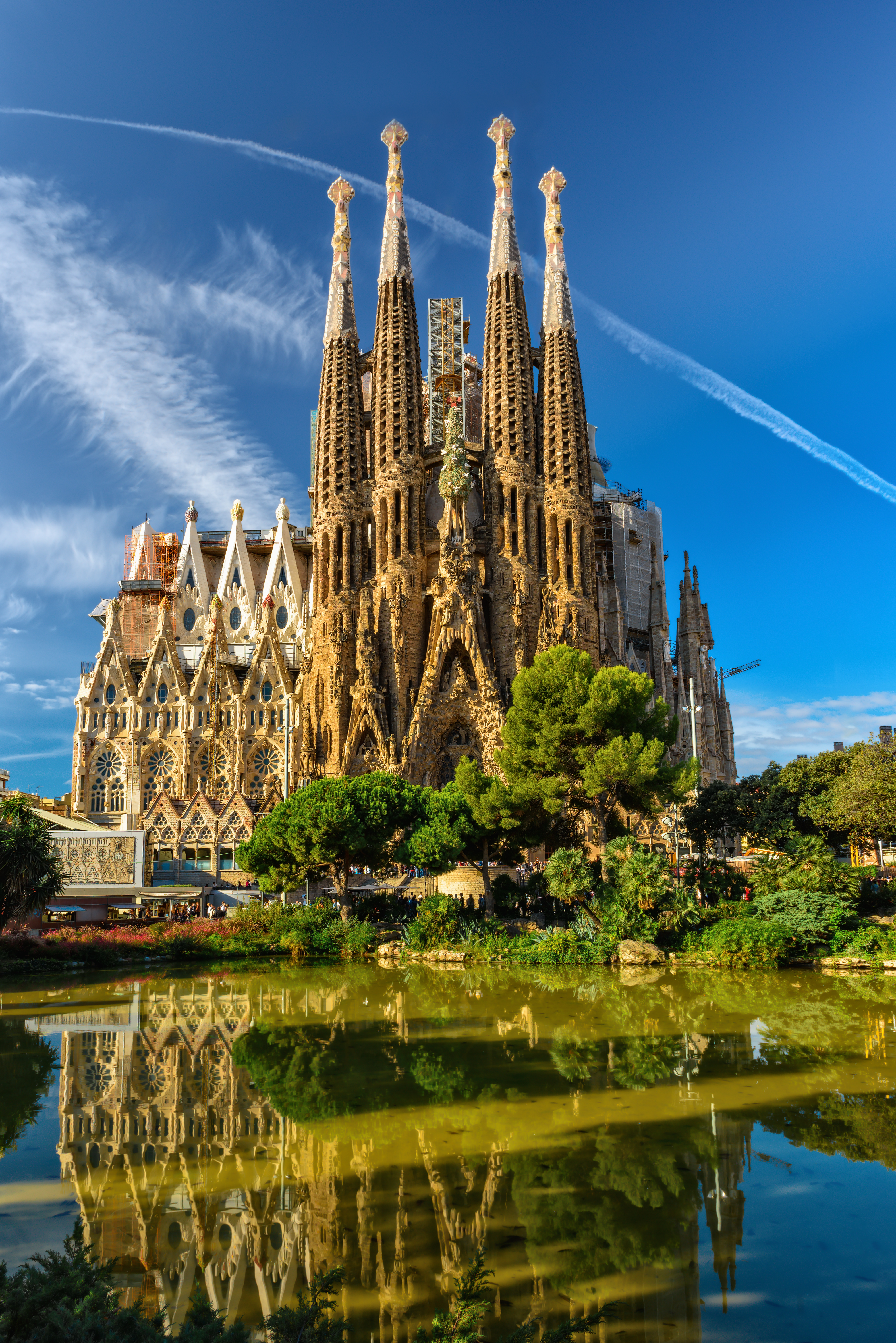 Cathedral of La Sagrada Familia. It is designed by architector Antonio Gaudi andl is being build since 1882.
