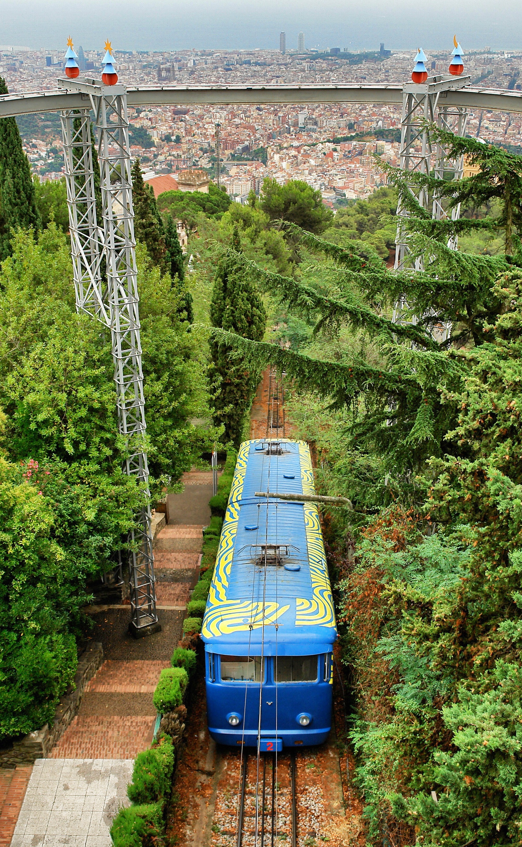 The funicular on Mount Tibidabo, Barcelona, Spain.