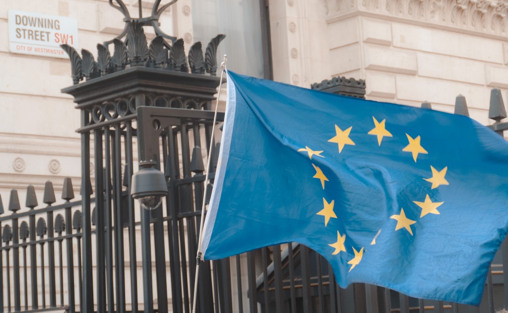 European flag at Downing Street