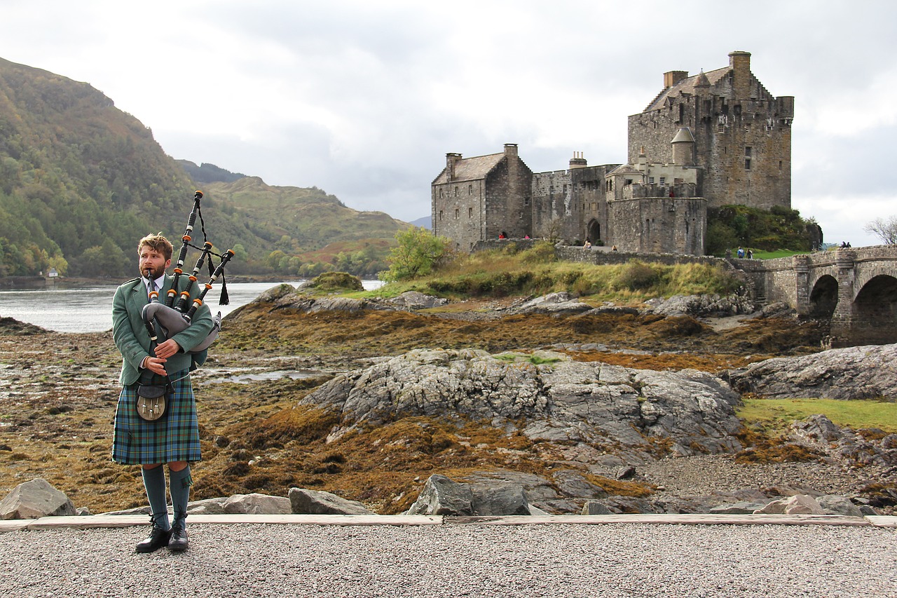 Bagpipe player in Scotland.