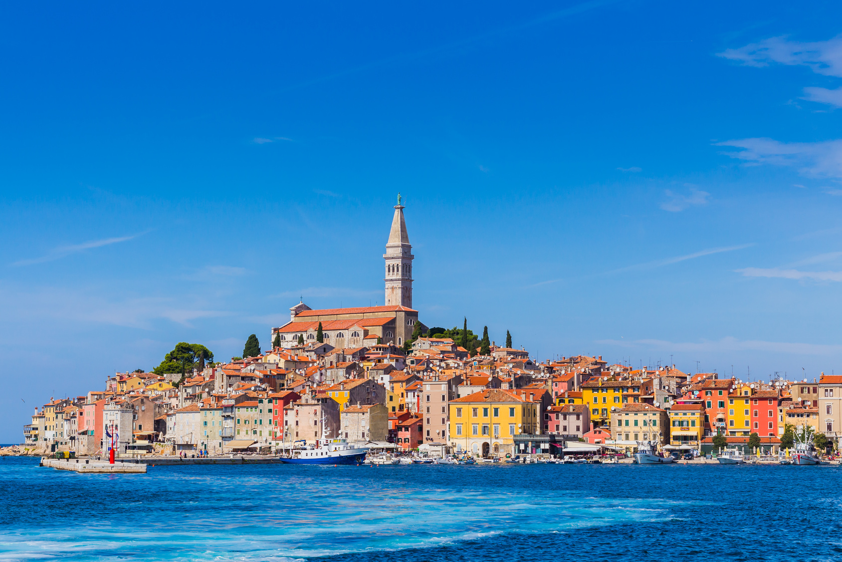 Rovinj, beautiful old town in Istria of Croatia, Europe.
